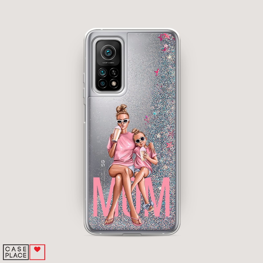 

Жидкий чехол с блестками "Lovely mom" на Xiaomi Mi 10T