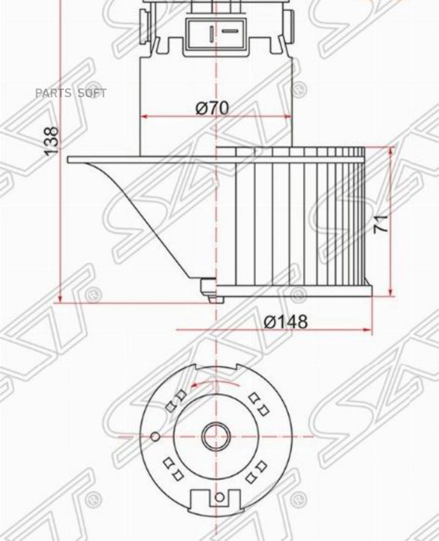 

SAT ST-27225-9H600 Мотор отопителя салона NISSAN X-TRAIL T30 00-07 LHD 1шт