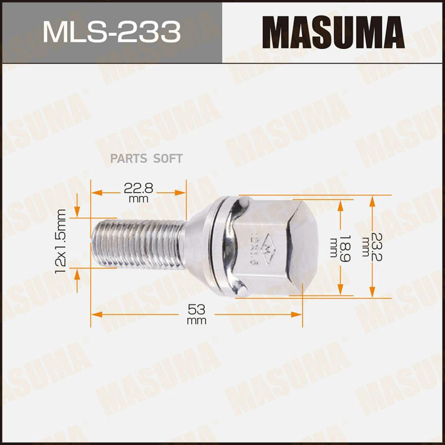 

Mls-233_Болт Крепления Колеса M12X1.5X52 Renault R19/R21/Clio/Megane/Kangoo/Twingo 86>