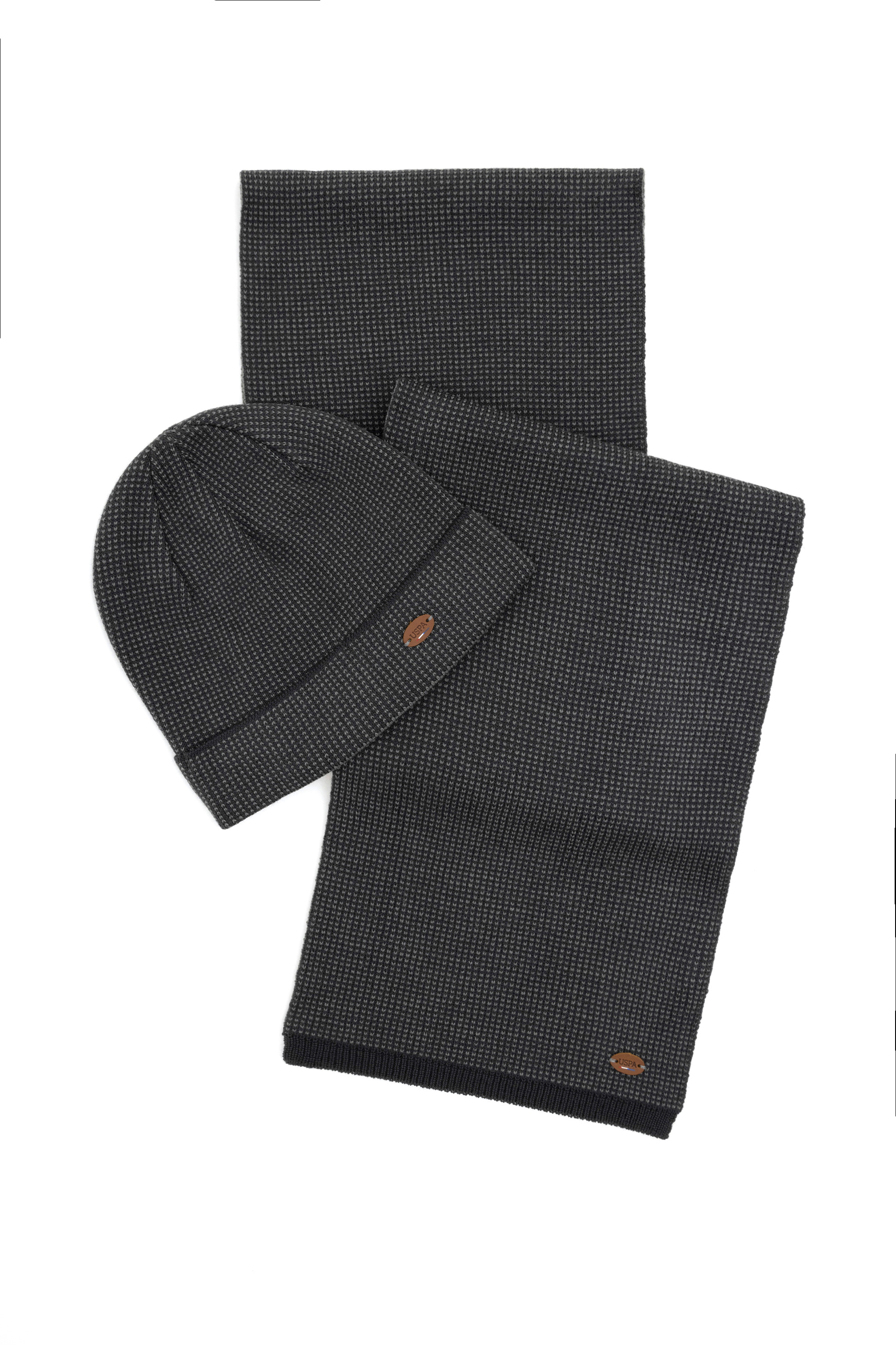 Комплект шапка и шарф мужской US Polo Assn A081SZ0DH0KEFZA-SK22 серый