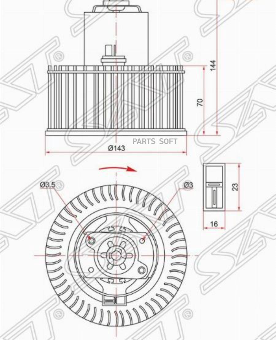 

SAT ST-27226-8M200 Мотор отопителя салона NISSAN ALMERA N16 00-05/PRIMERA P12 02-07 LHD 1ш