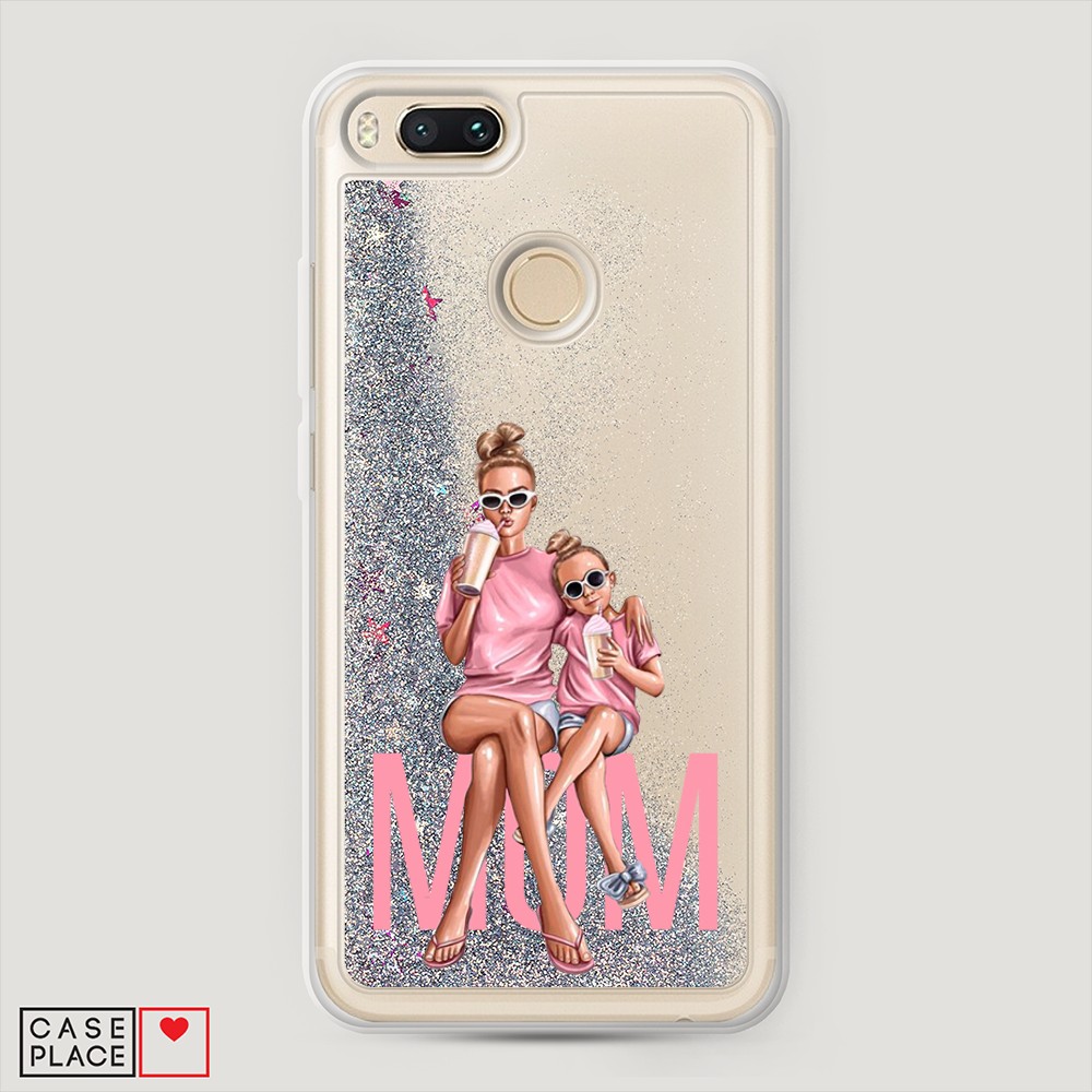 

Жидкий чехол с блестками "Lovely mom" на Xiaomi Mi A1