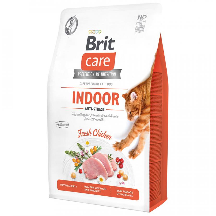 фото Сухой корм для кошек brit gf indoor anti-stress, курица, 2.1кг