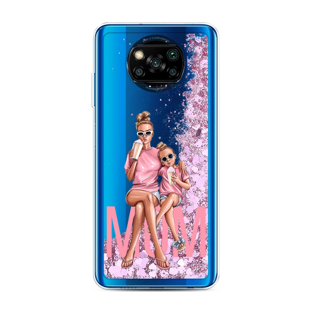 

Жидкий чехол с блестками "Lovely mom" на Xiaomi Poco X3 NFC, 39294-1