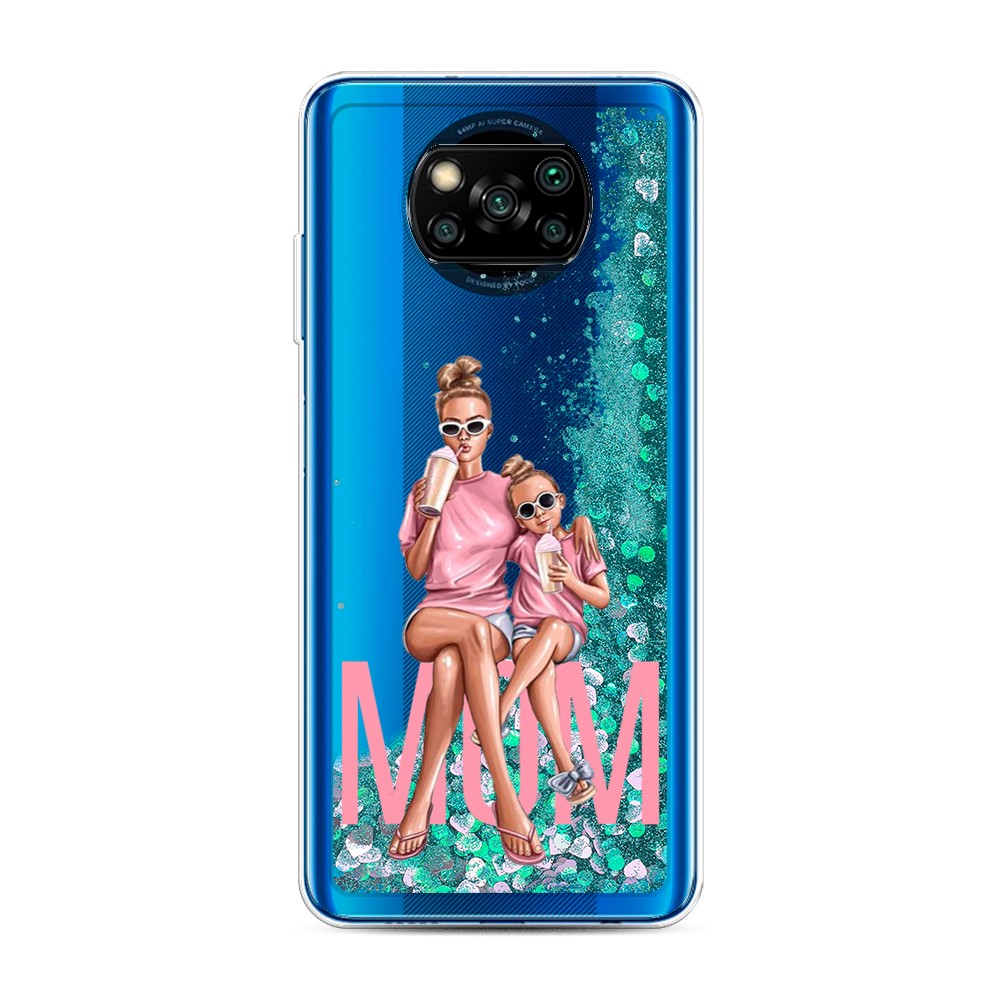 

Жидкий чехол с блестками "Lovely mom" на Xiaomi Poco X3 NFC, 39295-1