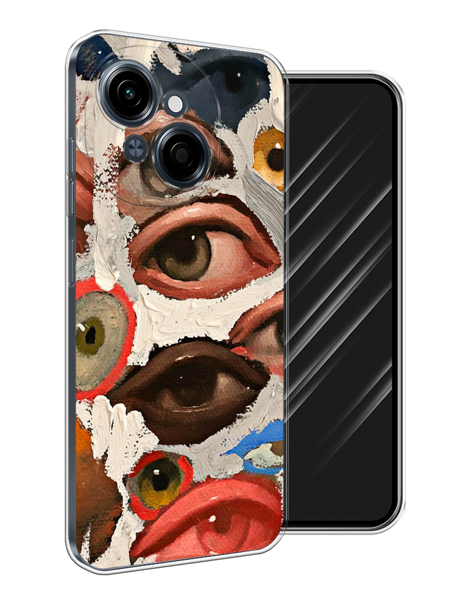 

Чехол Awog на Tecno Spark Go 1/Pop 9 "Глаза масляная живопись", Серый;бежевый;красный, 309450-1