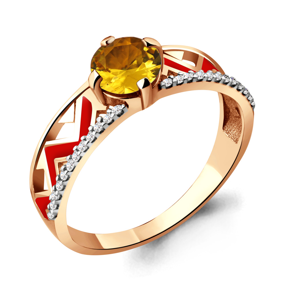 

Кольцо из серебра с цитрином р. , Aquamarine 6564906А_925_з, 6564906А_925_з