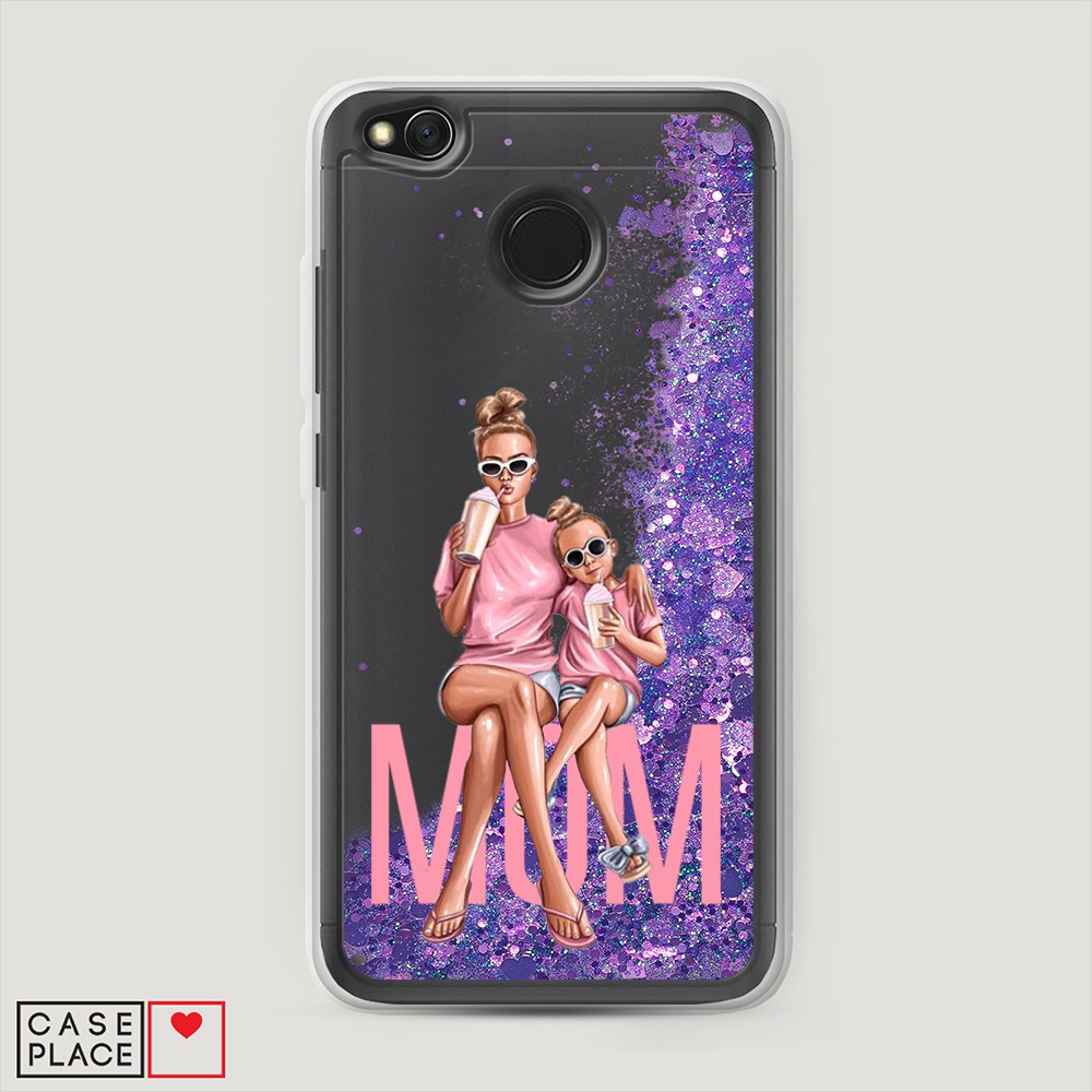 

Жидкий чехол с блестками "Lovely mom" на Xiaomi Redmi 4X, 31492-1