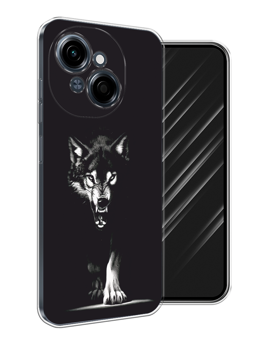 

Чехол Awog на Tecno Spark Go 1/Pop 9 "Волк выходит из ночи", Серый;черный;белый, 309450-1