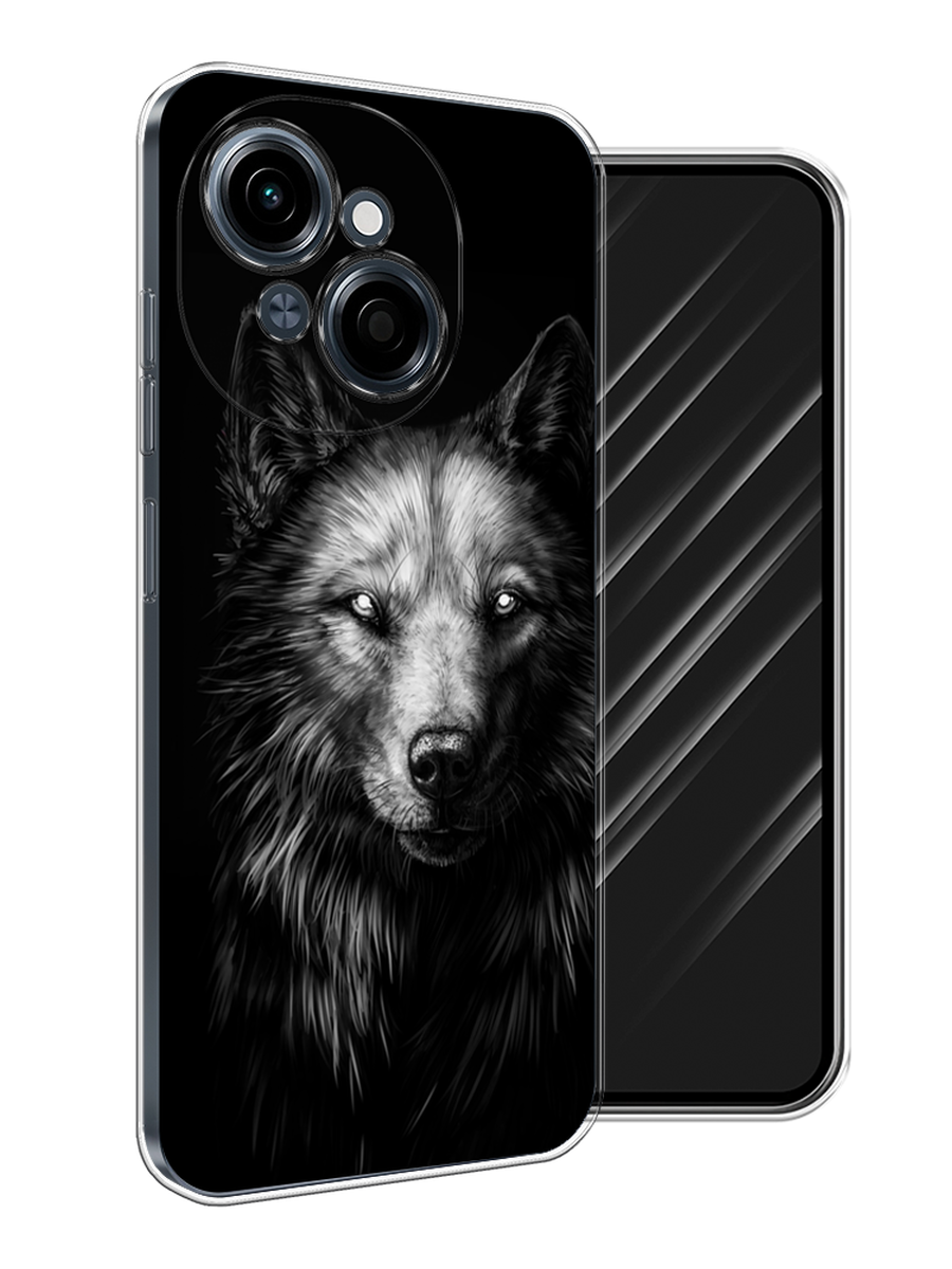 

Чехол Awog на Tecno Spark Go 1/Pop 9 "Волк черно белый", Серый;бежевый;белый, 309450-1