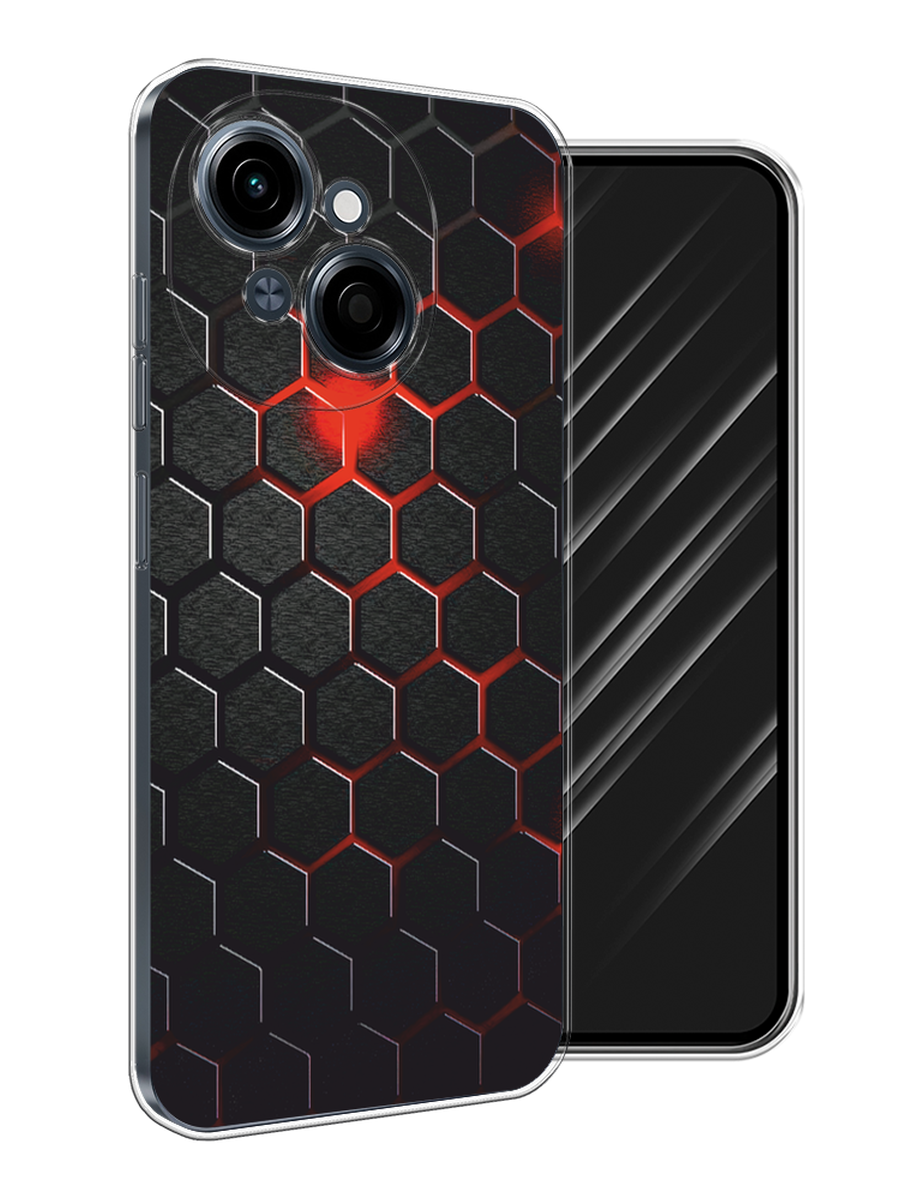 

Чехол Awog на Tecno Spark Go 1/Pop 9 "Фон соты красные", Красный;черный, 309450-1