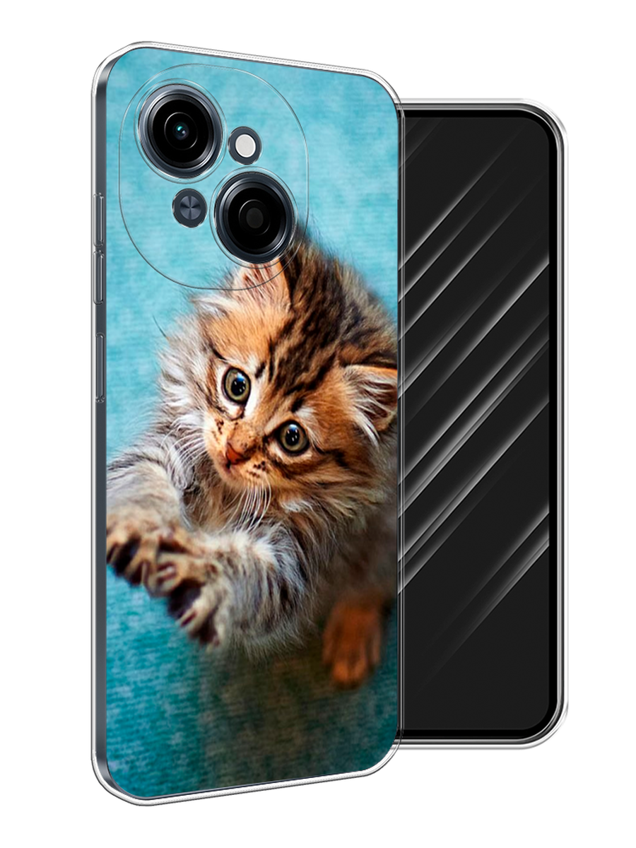 

Чехол Awog на Tecno Spark Go 1/Pop 9 "Котенок просит есть", Бирюзовый;коричневый;белый, 309450-1