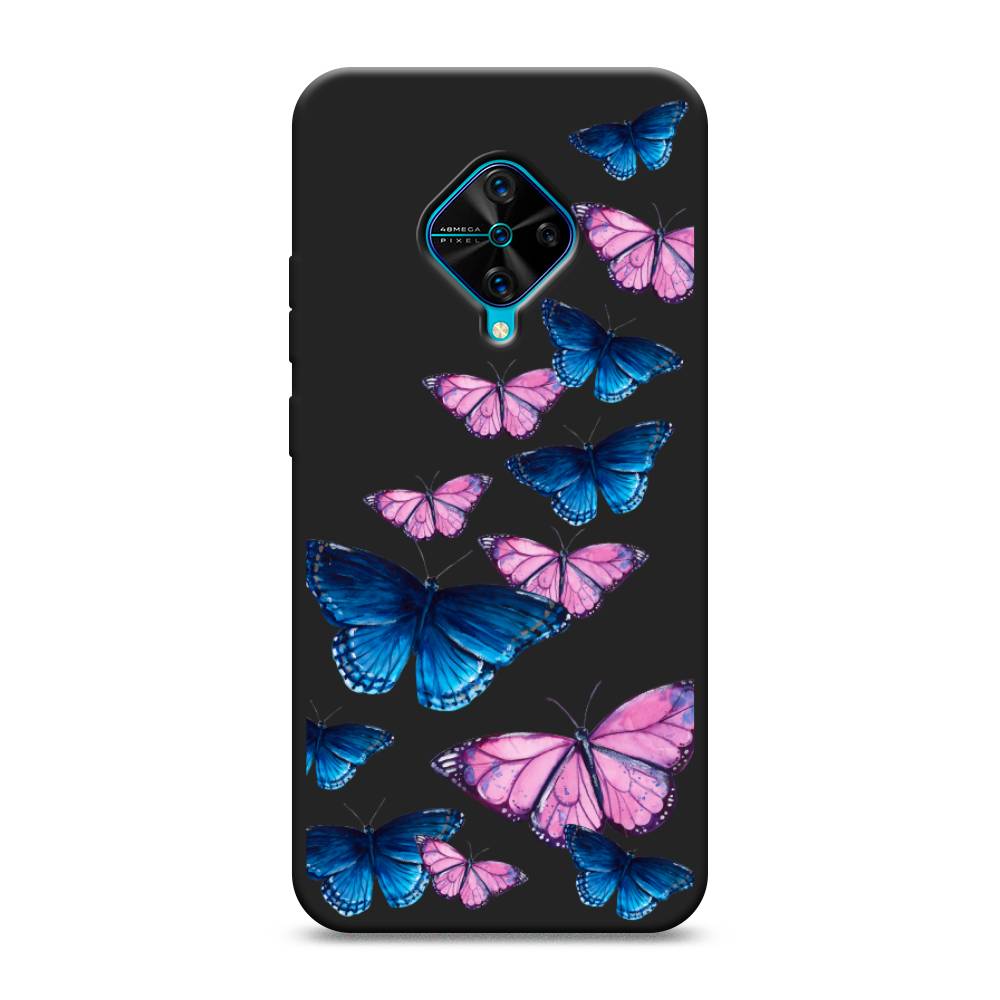 фото Матовый силиконовый чехол "полет бабочек" на vivo y9s awog