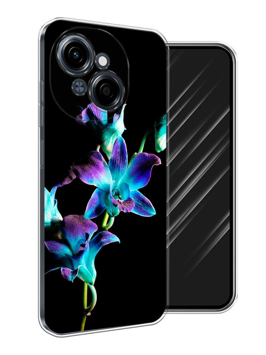 

Чехол Awog на Tecno Spark Go 1/Pop 9 "Синий цветок на черном", Черный;голубой;синий, 309450-1