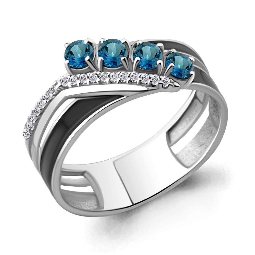 

Кольцо из серебра с топазом р. 17 Aquamarine 6565408А_925_р, 6565408А_925_р