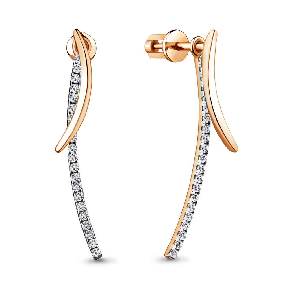 

Серьги джекеты из серебра с фианитом Aquamarine 48350А_925_з, 48350А_925_з