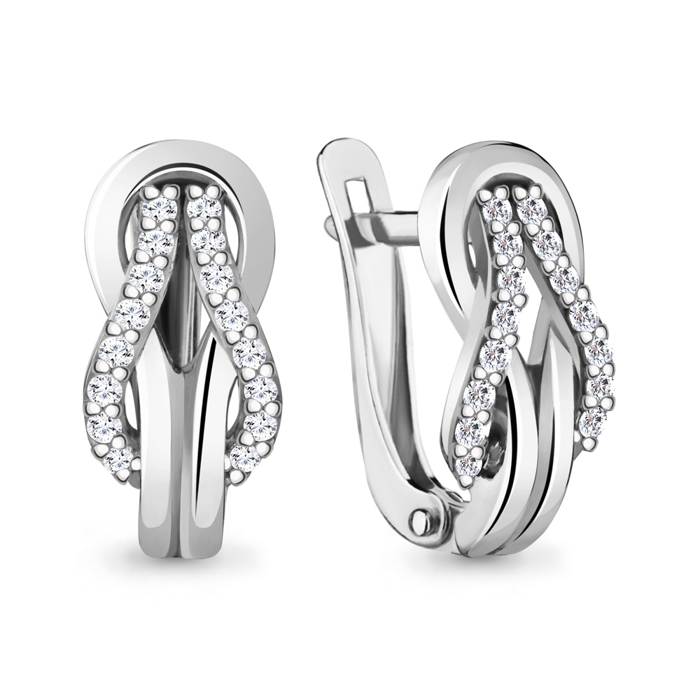 

Серьги из серебра с фианитом Aquamarine 48352А_925_р, 48352А_925_р