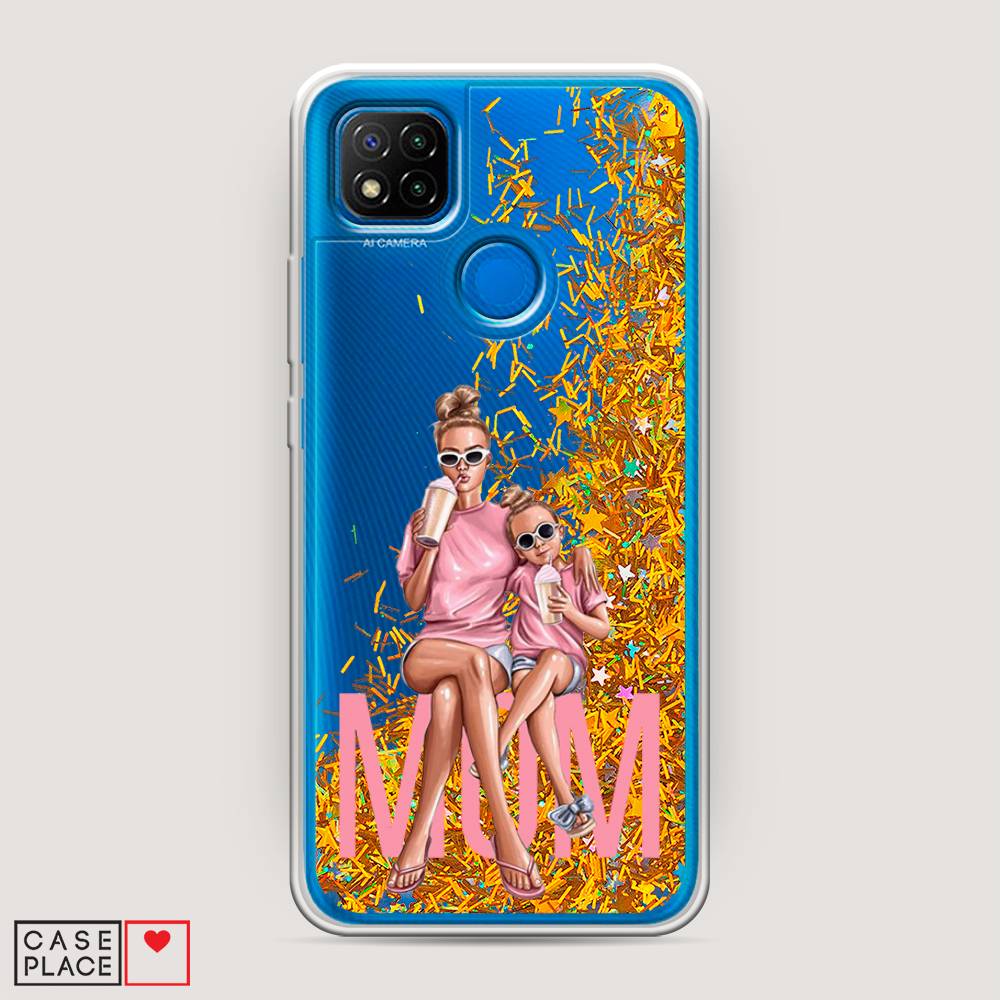 

Жидкий чехол с блестками "Lovely mom" на Xiaomi Redmi 9C, 39090-1
