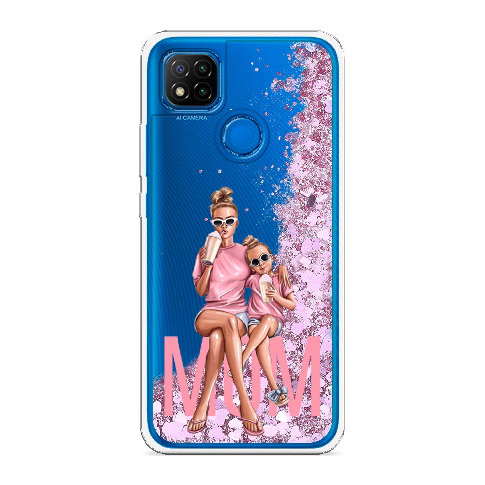

Жидкий чехол с блестками "Lovely mom" на Xiaomi Redmi 9C