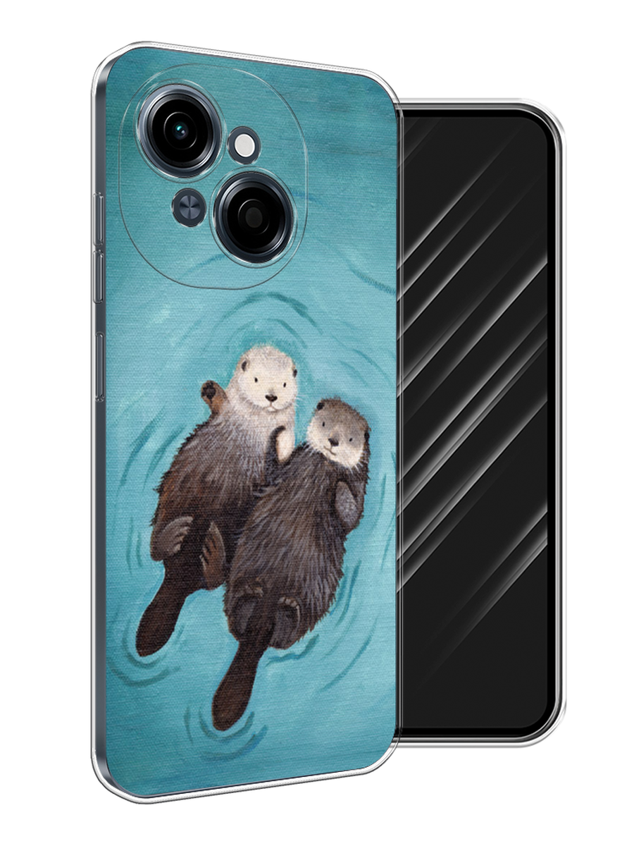 

Чехол Awog на Tecno Spark Go 1/Pop 9 "Парочка бобров", Голубой, 309450-1