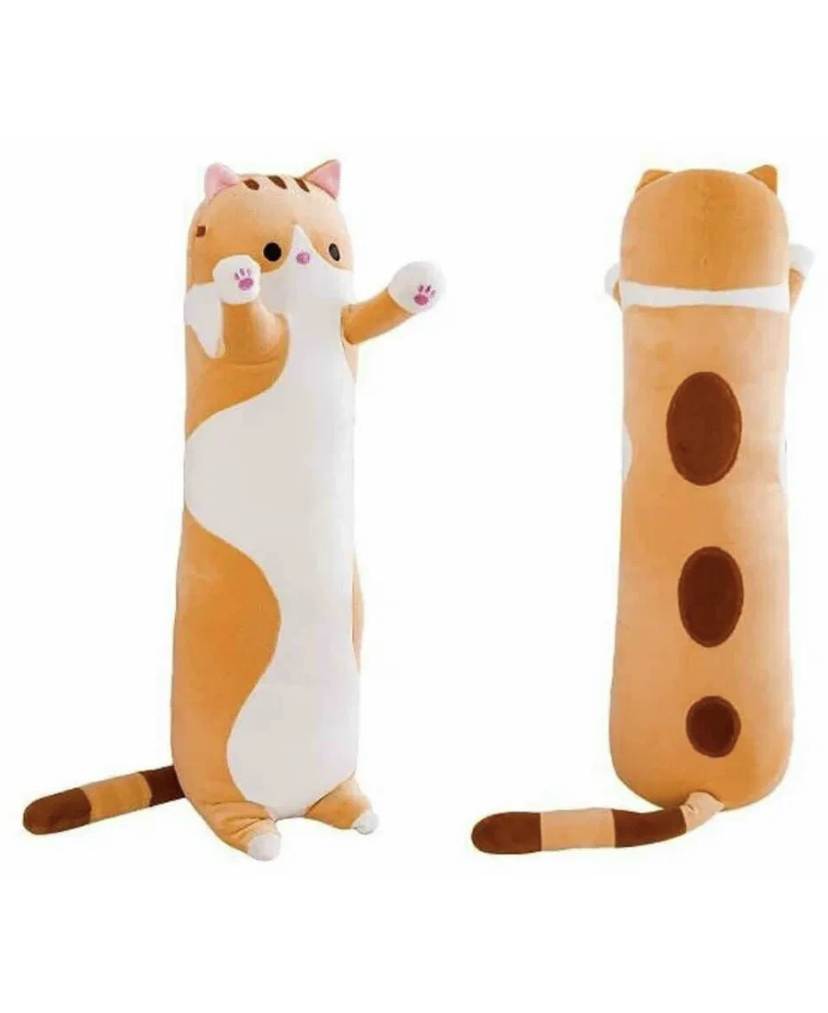 

Мягкая игрушка - подушка Кот батон, 110 см рыжий, Оранжевый, 110