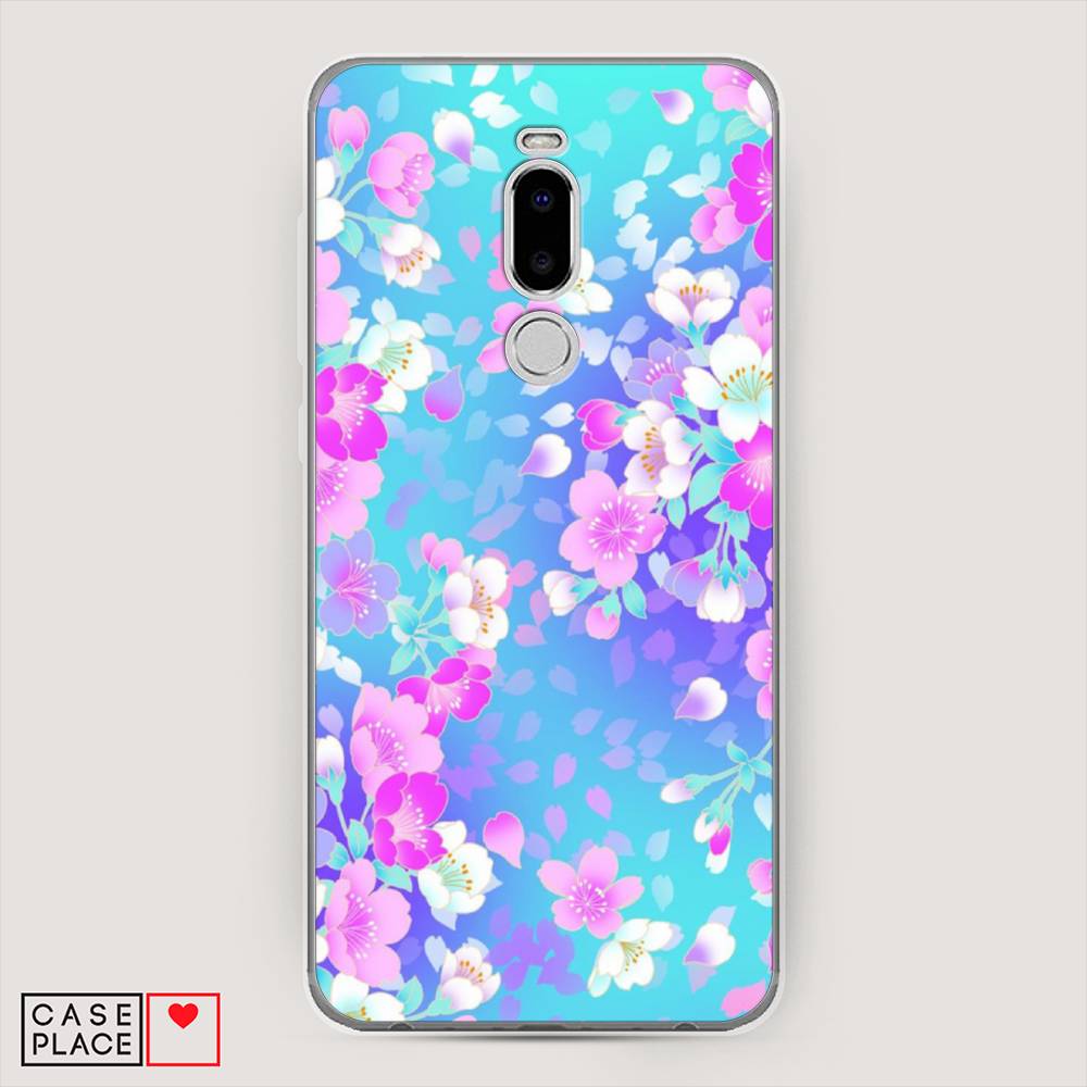 

Чехол Awog на Meizu Note 8 "Яблоневые цветы", Голубой;розовый;белый, 73050-8