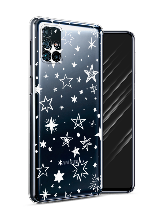 

Чехол Awog на Samsung Galaxy M31s / Самсунг M31s "Звездочки графика белая", Прозрачный;белый, 2101450-7