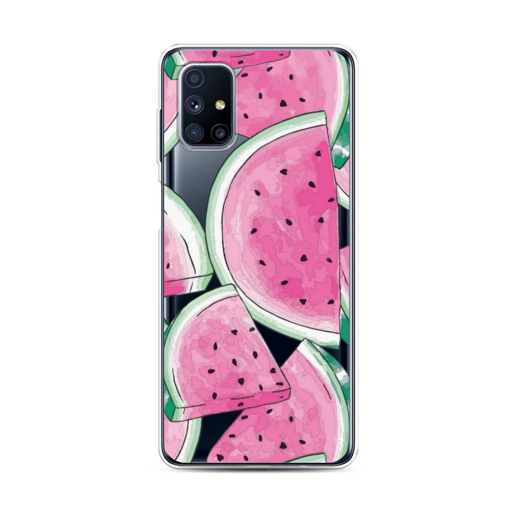 

Чехол Awog на Samsung Galaxy M31s / Самсунг M31s "Акварельные арбузы", Зеленый;белый;розовый, 2101450-10