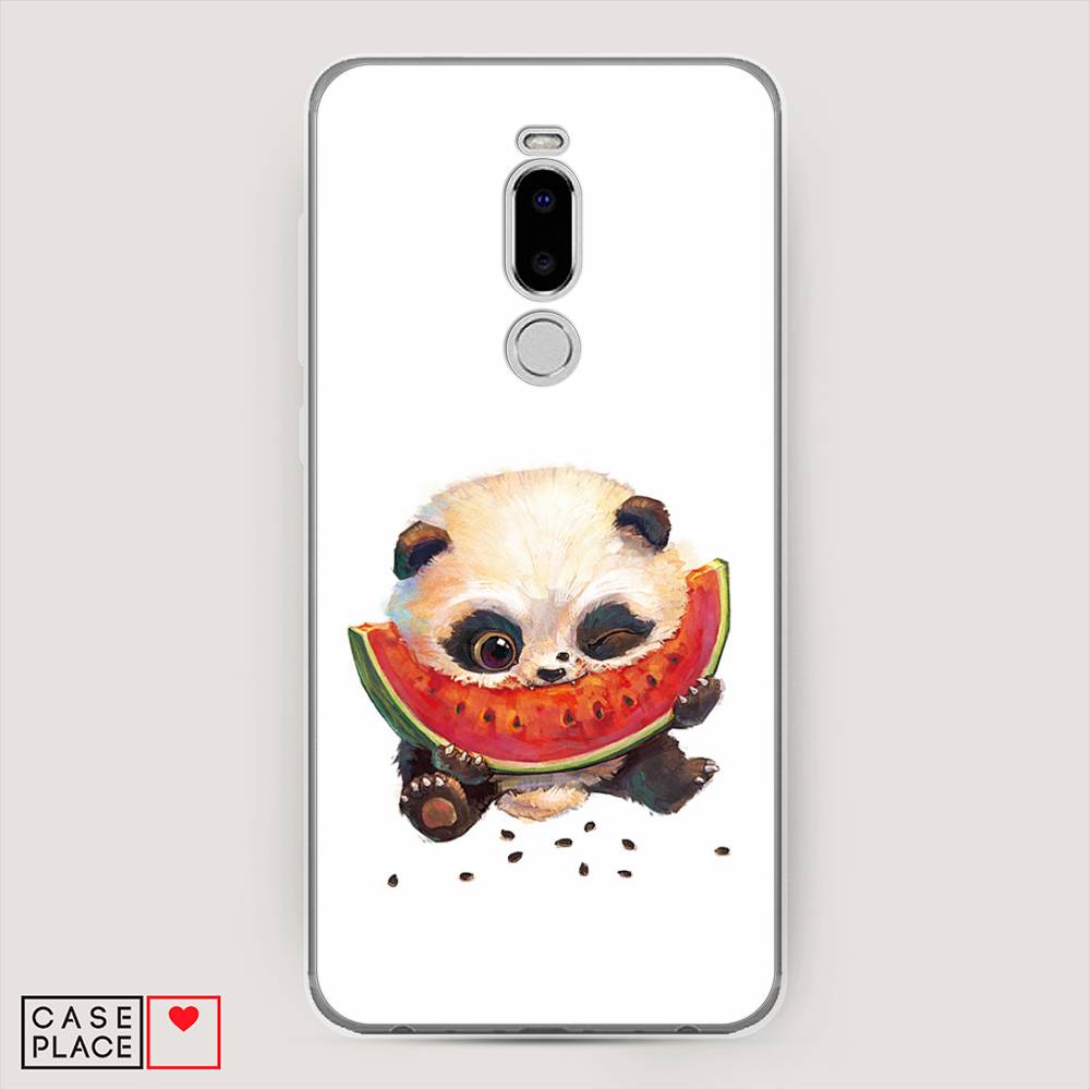 

Чехол Awog на Meizu Note 8 "Малыш панды с арбузом", Белый;красный, 73050-1