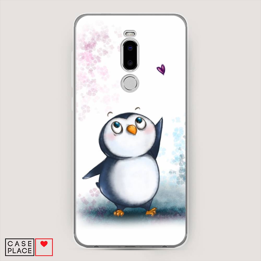 

Чехол Awog на Meizu Note 8 "Пингвин и сердечко", Белый, 73050-1