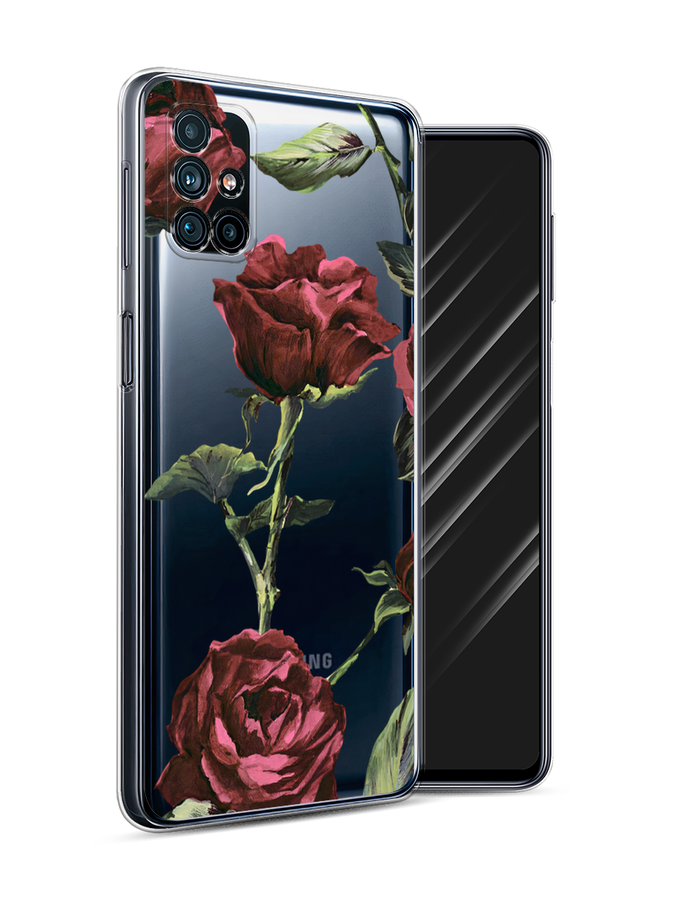 

Чехол Awog на Samsung Galaxy M31s / Самсунг M31s "Бордовые розы фон", Красный, 2101450-8