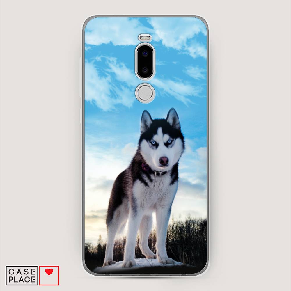 

Чехол Awog на Meizu Note 8 "Хаски 3", Белый;черный;голубой, 73050-2