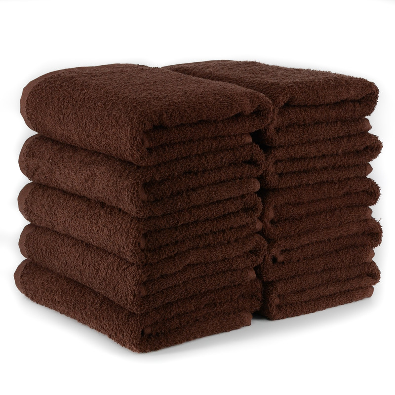 Набор полотенец DreamTEX махровых 10шт 50х85см для лица коричневый