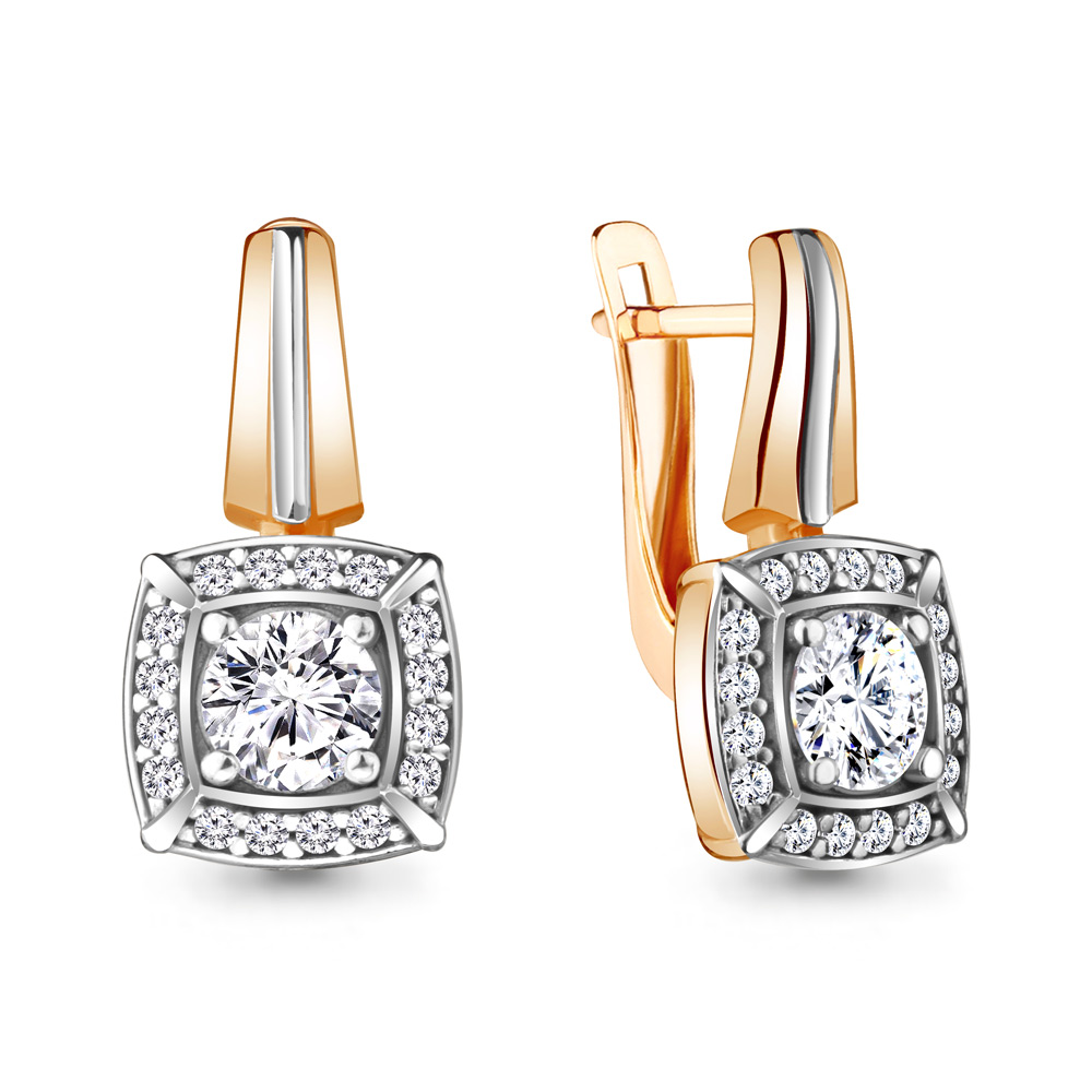 

Серьги из серебра с фианитом Aquamarine 48356А_925_з, 48356А_925_з