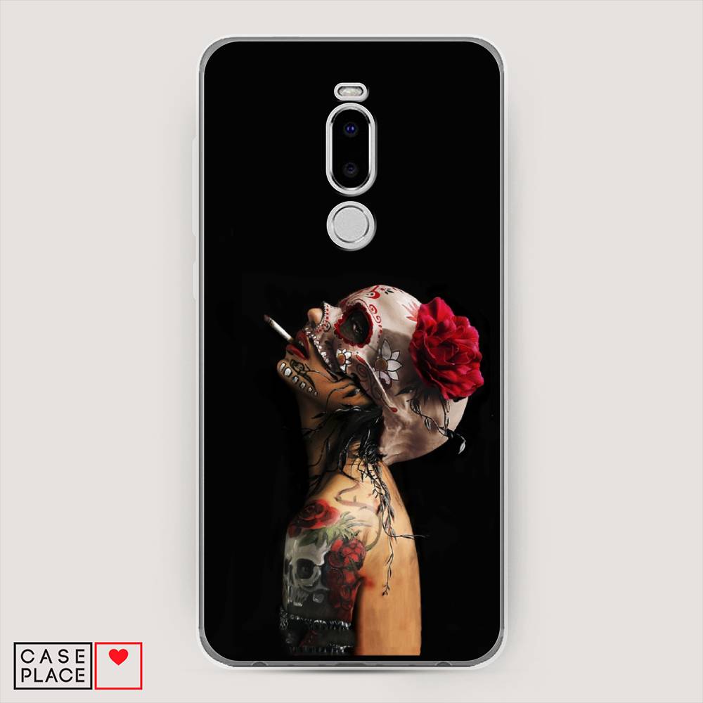 

Чехол Awog на Meizu Note 8 "Девушка с черепом", Черный;красный;бежевый, 73050-9