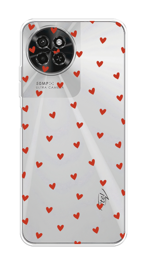 

Чехол на Itel S23 "Red hearts", Красный;прозрачный, 3201450-1