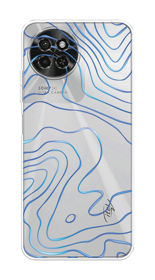 

Чехол на Itel S23 "Blue lines", Прозрачный;синий, 3201450-1