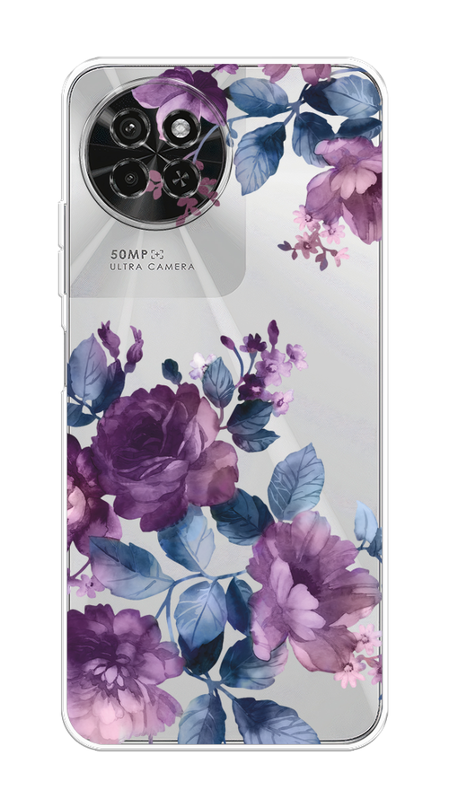 

Чехол на Itel S23 "Purple Blossoms", Синий;фиолетовый, 3201450-1