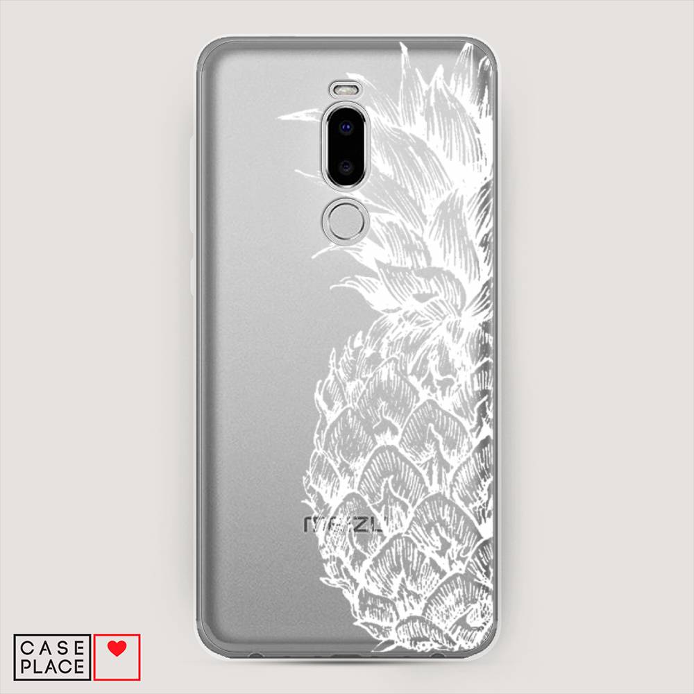 

Чехол Awog на Meizu Note 8 "Ананас графика белая", Белый, 73050-10