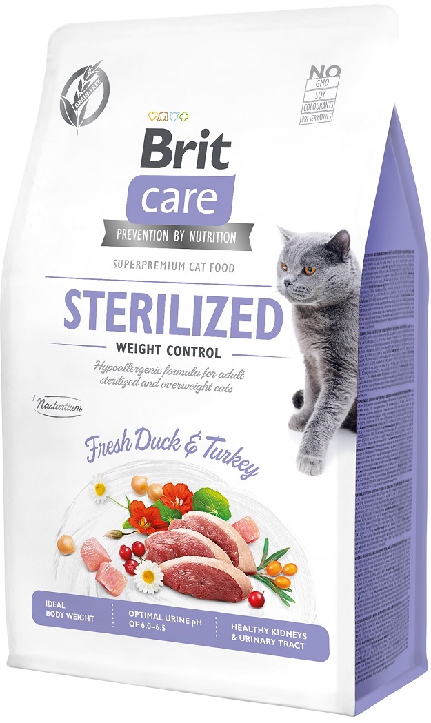 фото Сухой корм для кошек brit sterilized weight control, домашняя птица, 0.41кг