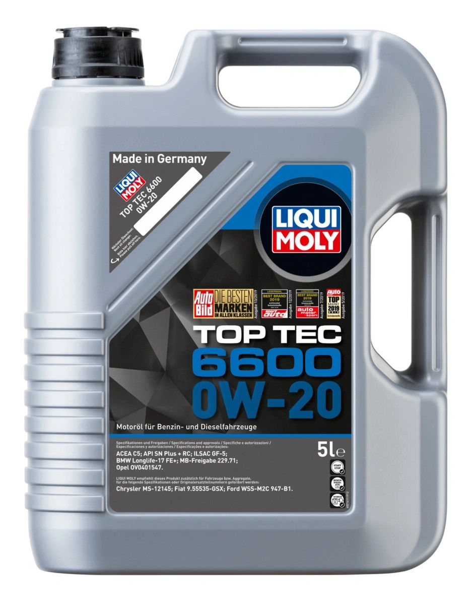 

Моторное масло LIQUI MOLY cинтетическое 0W20 Top Tec 6600 Sn Plus Rc 5л