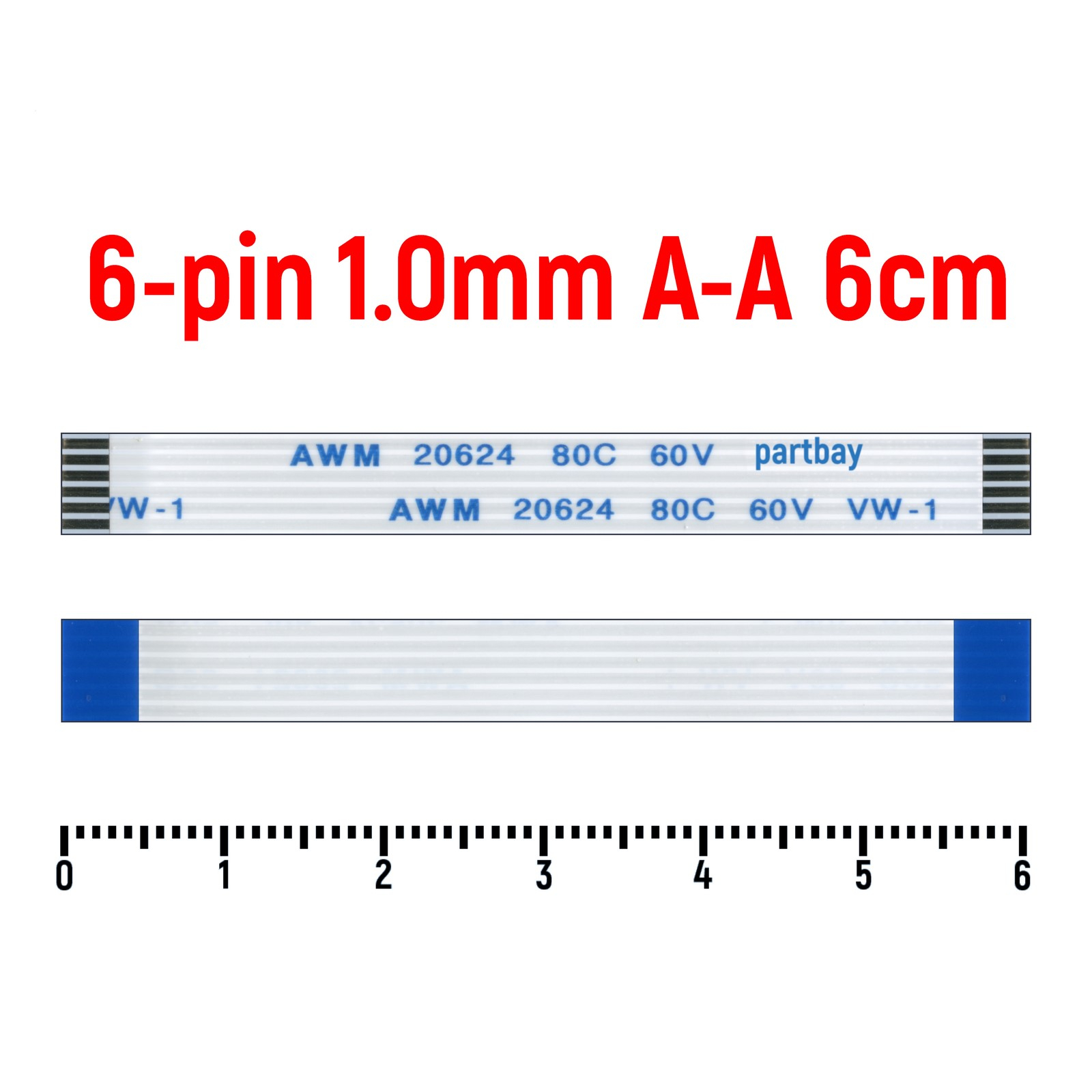 

Шлейф FFC 6-pin Шаг 1.0mm Длина 6cm