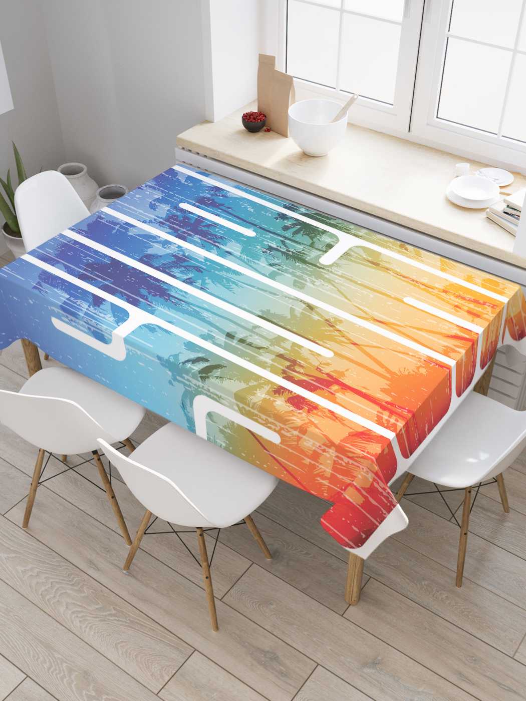 

Скатерть прямоугольная JoyArty "Радужный серф" из оксфорда, 120x145 см, Радужный серф