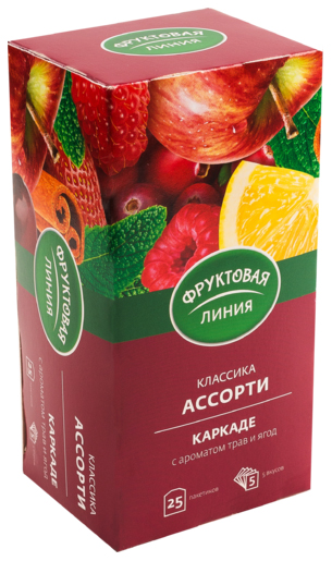 

Чай Фруктовая линия ассорти каркаде 1,5 г х 25 пак х 50 г