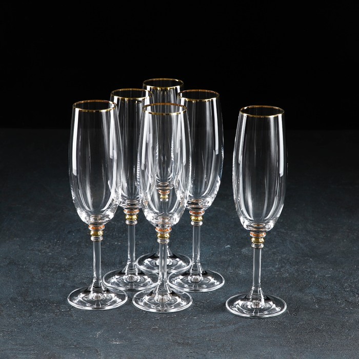 

Набор бокалов для шампанского Bohemia Crystal «Оливия», 190 мл, 6 шт, Прозрачный