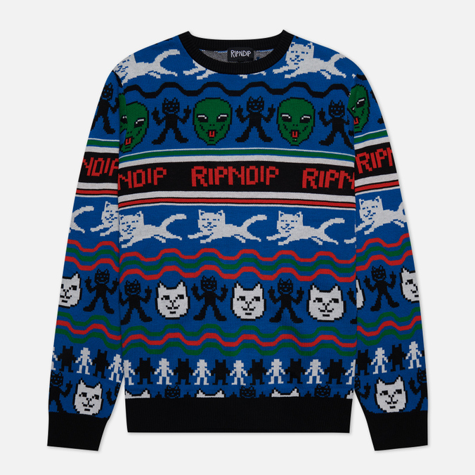 Мужской свитер Ripndip Jolly Holiday Knit синий, Размер S