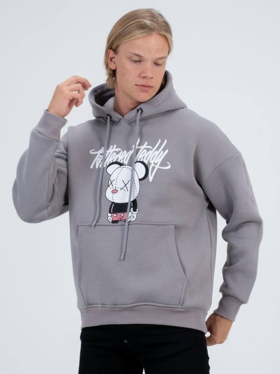 

Худи мужское NoBrand oversize серое M, oversize