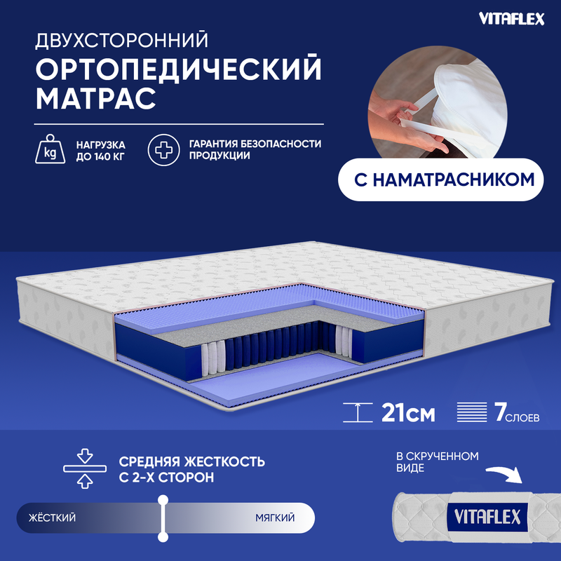 

Ортопедический матрас Vitaflex Medicine KSk 130x190, Белый, Medicine KSk
