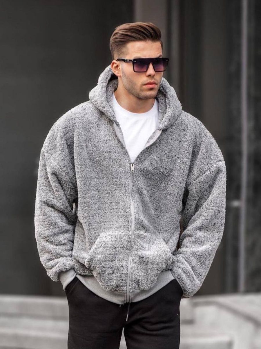 

Худи мужское NoBrand oversize серое L, Серый, oversize