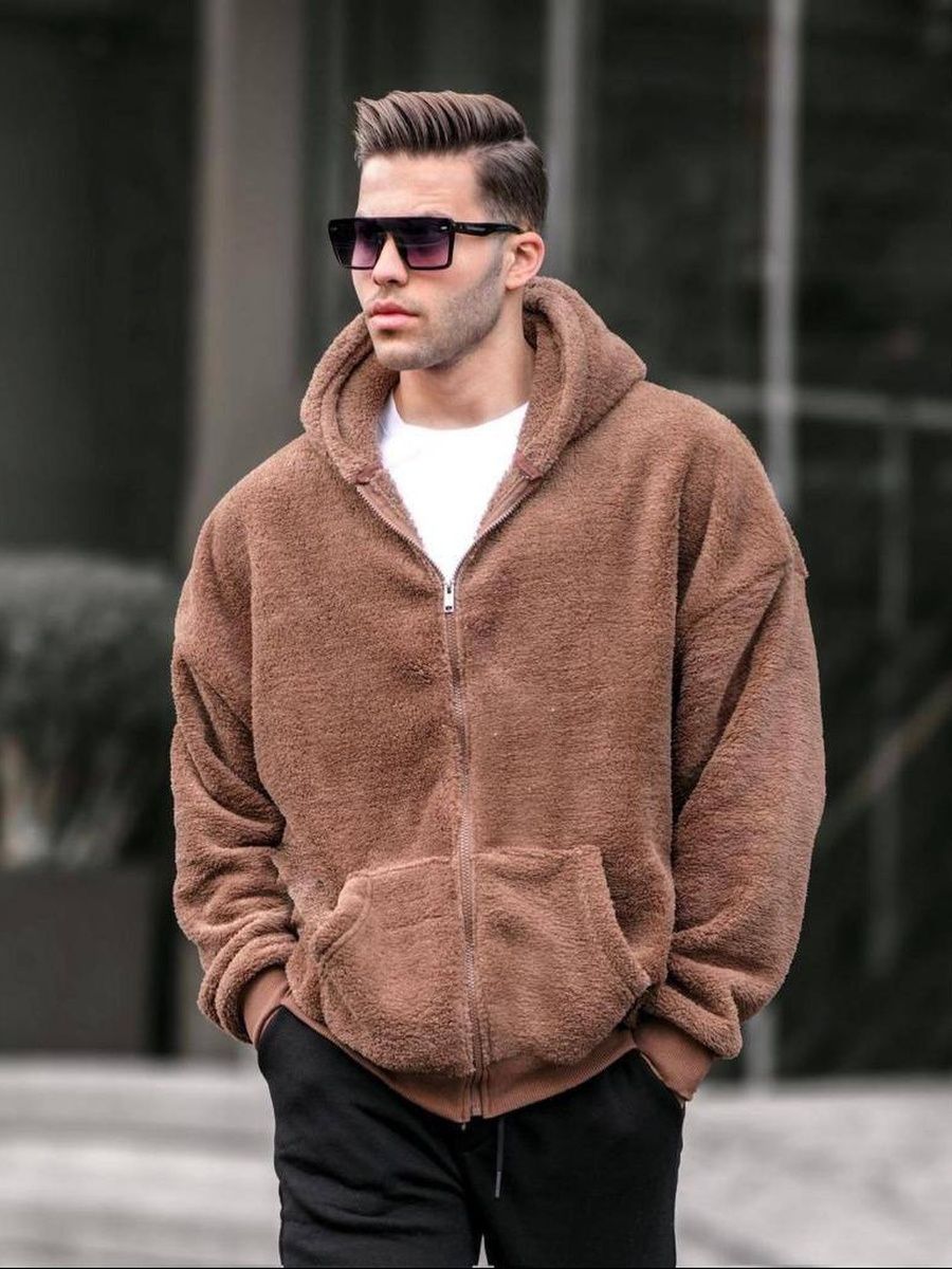 

Худи мужское NoBrand oversize коричневое S, oversize